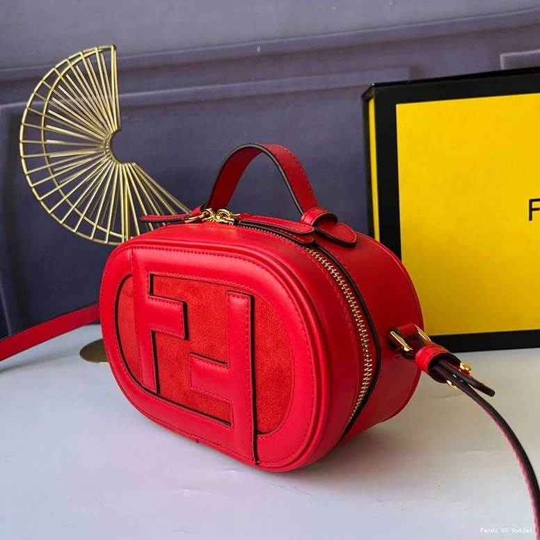 Cheap HOT O'Lock In Camera Leather Fendi Case Red Calf Mini 0814